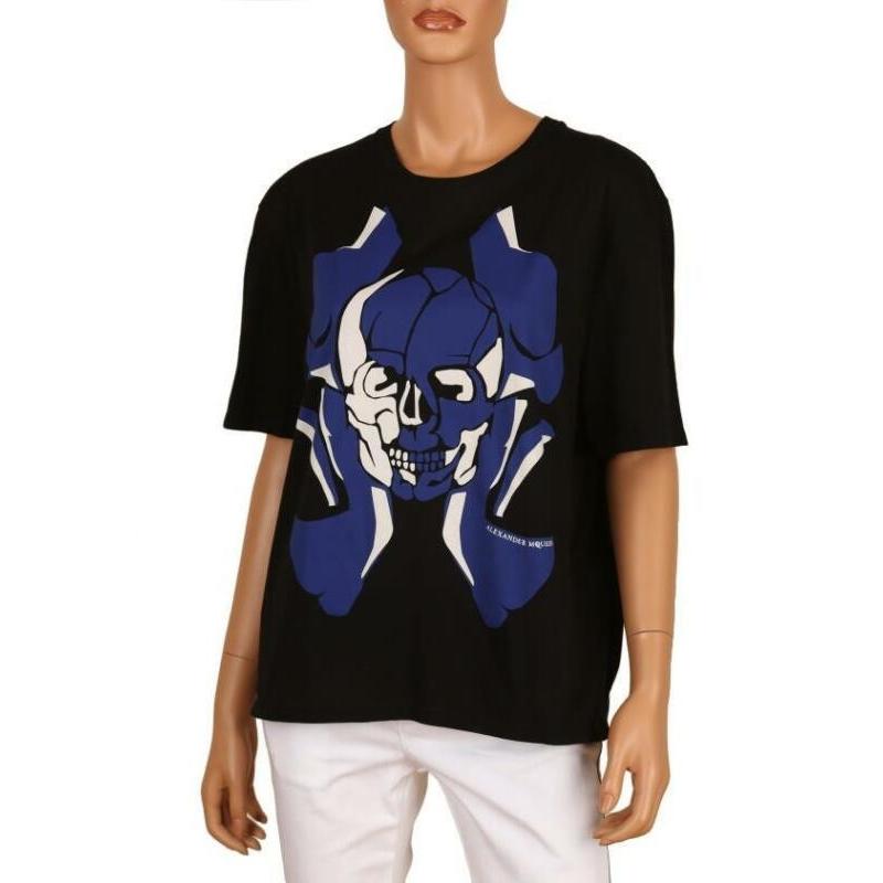 トップス アレキサンダーマックイーン New Alexander Mcqueen Ladies Current Black Cotton Skull Print Tunic T Shirt 42 8 Sagaretxe Net