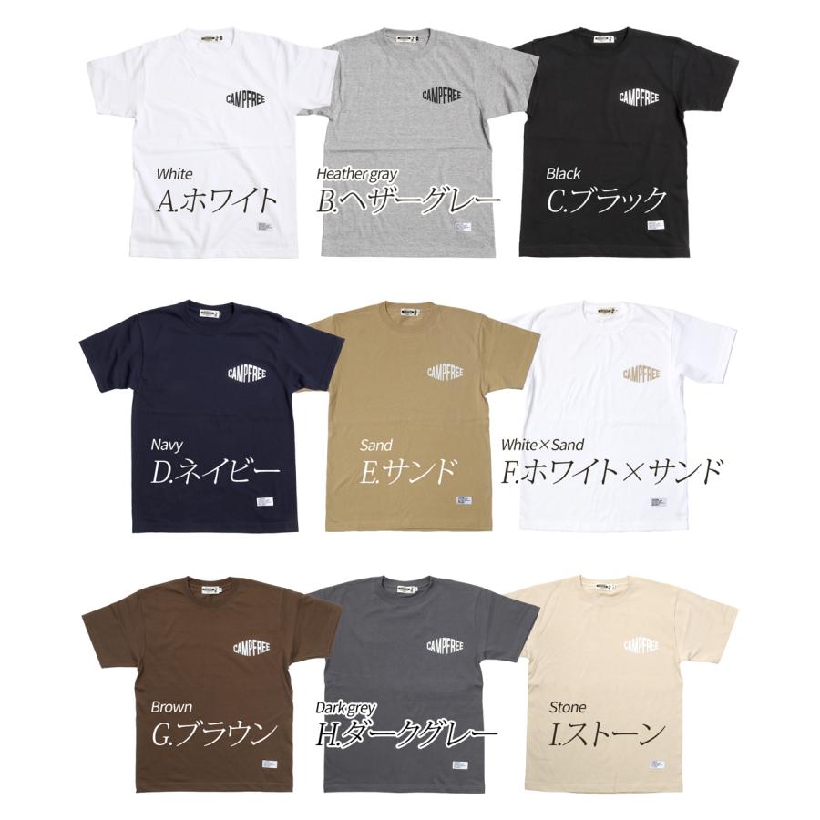 CAMPFREE メンズTシャツ ティシャツ Tシャツ メンズ 半袖 プリント 白