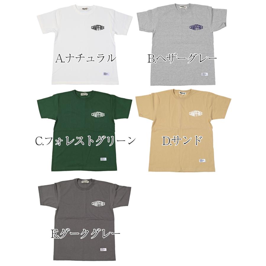 CAMPFREE ティシャツ メンズtシャツ ロゴ プリント 夏 半そで 綿100