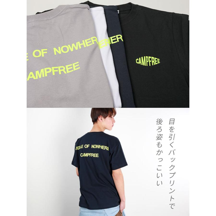 バックプリント Tシャツ CAMPFREE ユニセックス 夏 綿100% 大きいサイズ おしゃれ ロゴtシャツ グラフィックTシャツ｜mha｜09