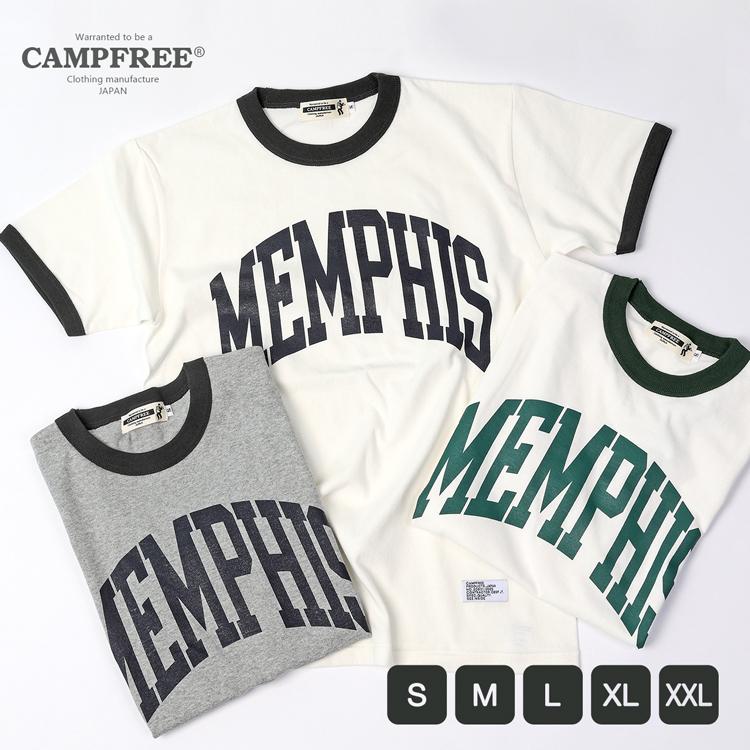 CAMPFREE ティシャツ リンガーTシャツ メンズtシャツ ロゴTシャツ T 