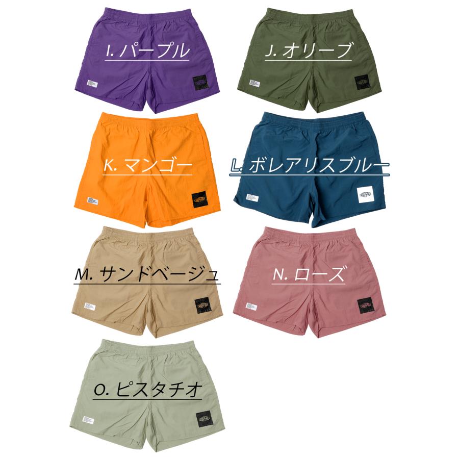 ショートパンツ メンズ 大きめ CAMPFREE 涼しい 刺繍ロゴ ナイロン