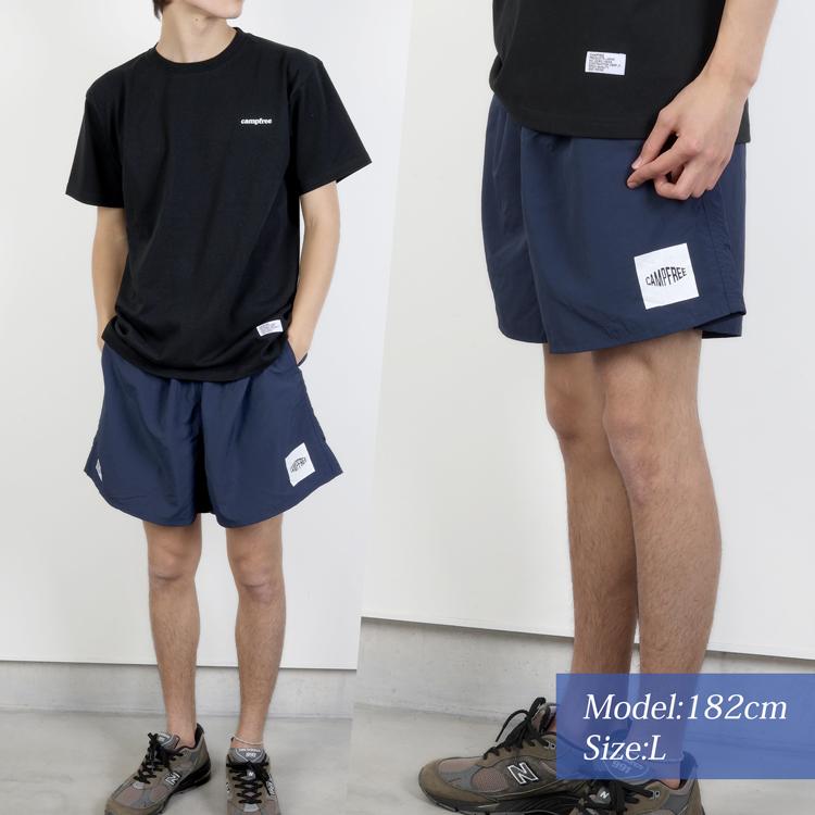 極美品 F.C.R.B. ナイロンショーツ M 濃紺 完売モデル レアサイズ ショートパンツ メンズ 大きめ CAMPFREE 涼しい 刺繍ロゴ ナイロン