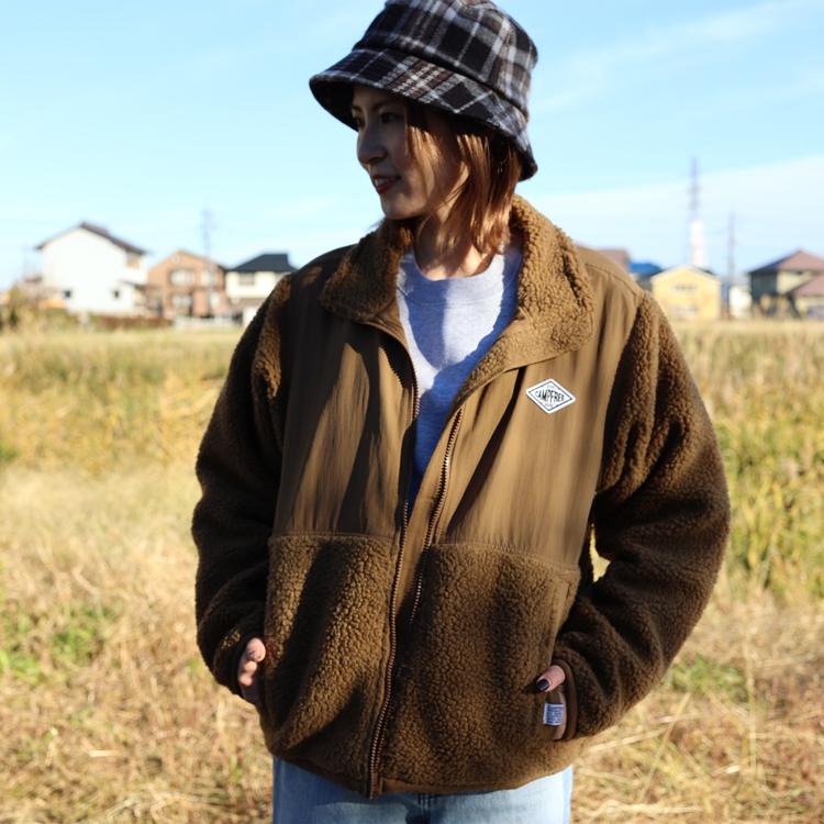 フリースジャケット CAMPFREE シープボア フリース スタンド