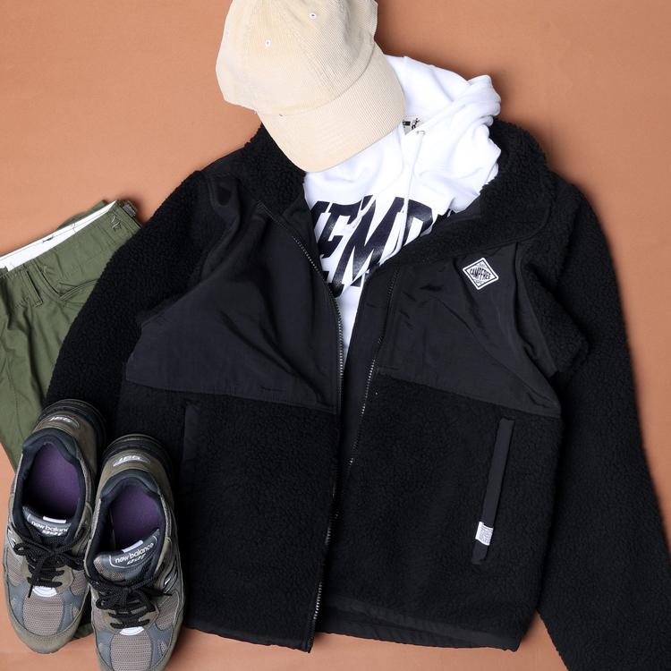 フリースジャケット CAMPFREE シープボア フリース スタンド