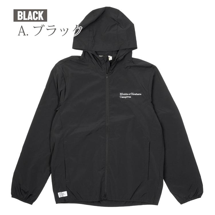 ナイロンパーカー 薄手 CAMPFREE ナイロンジャケット 刺しゅう入り