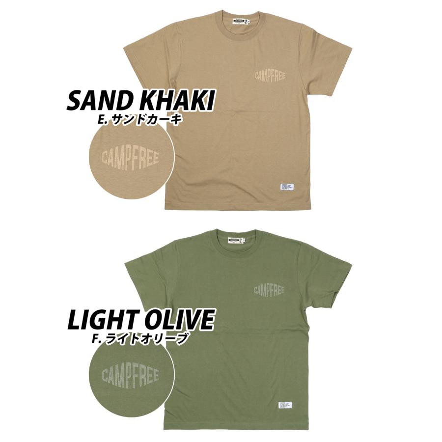 CAMPFREE ティシャツ メンズ Tシャツ コットン 半袖 5.6oz ワン