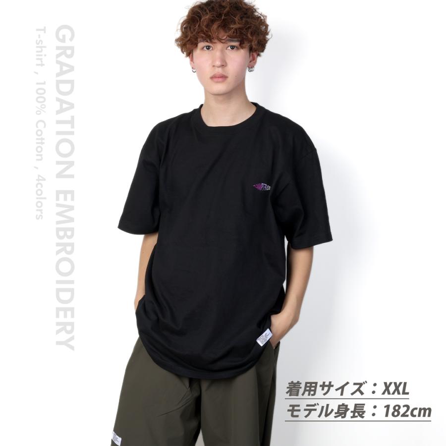 ティシャツ Tシャツ 半袖 メンズ レディース ワンポイント 刺繍 白 黒