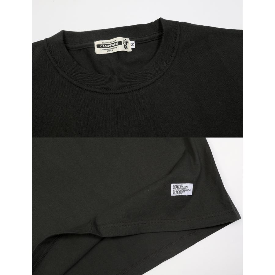 ティシャツ Tシャツ メンズ CAMPFREE コットン 半袖 刺繍 7.4oz やや