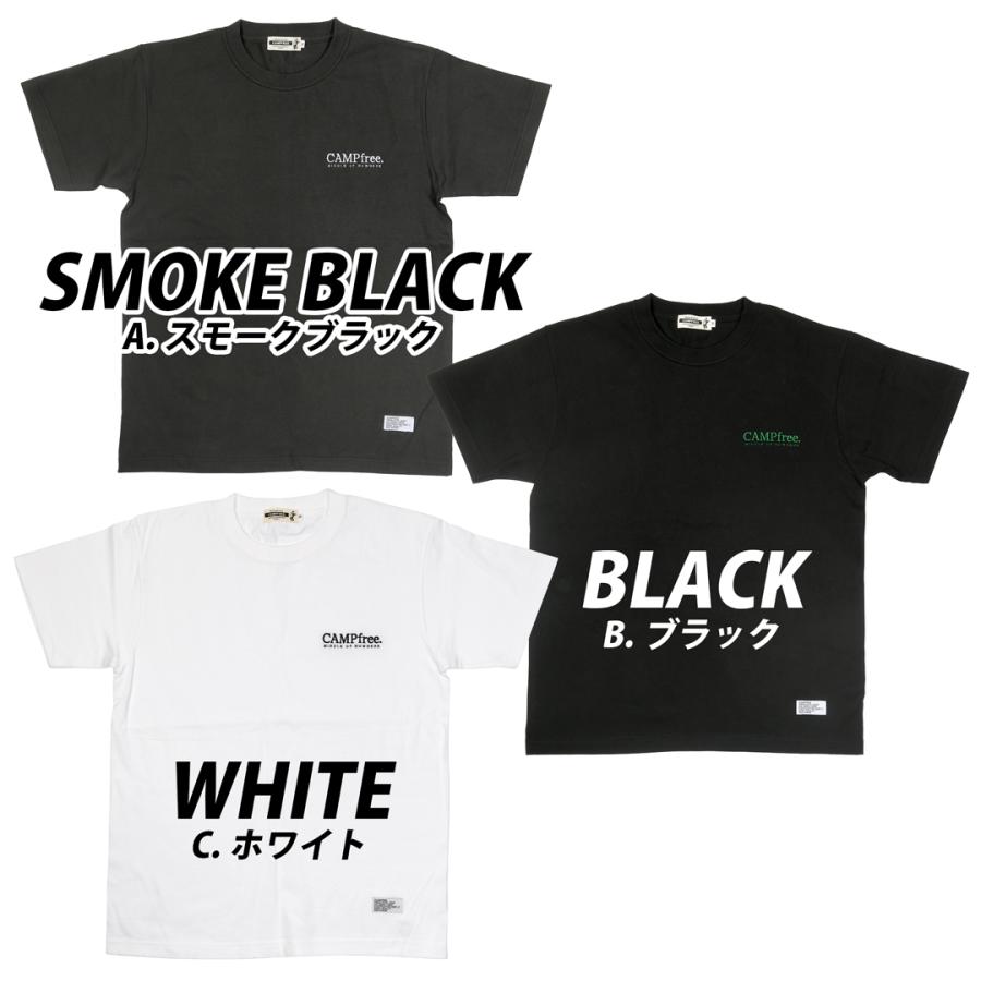 ティシャツ Tシャツ メンズ CAMPFREE コットン 半袖 刺繍 7.4oz やや