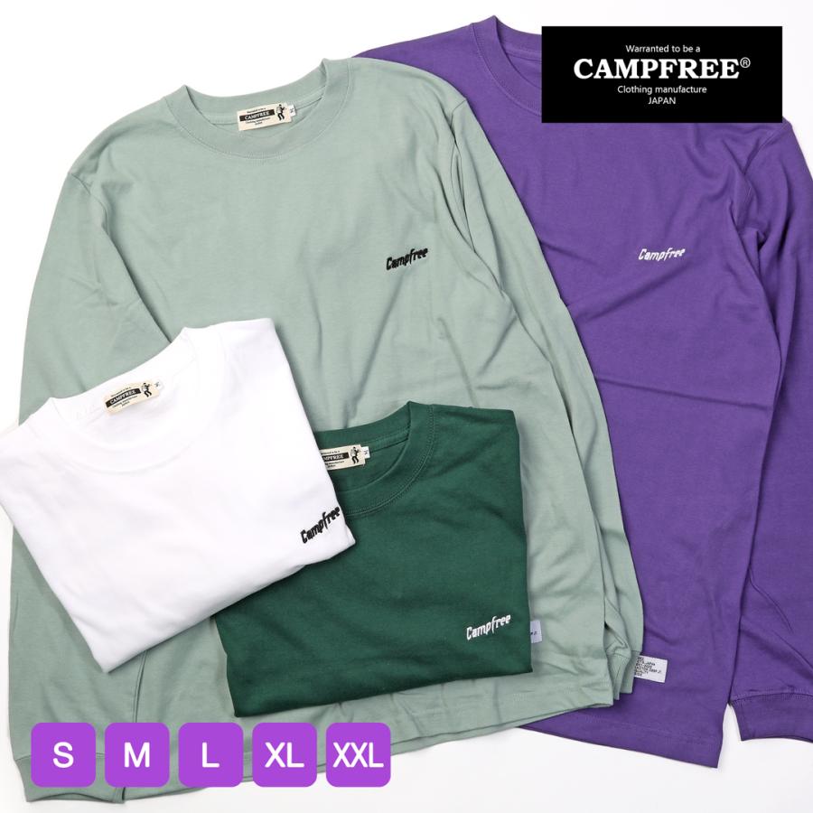 ロンt メンズ ロンティー CAMPFREE ロングtシャツ ブランド 刺繍 5.6oz