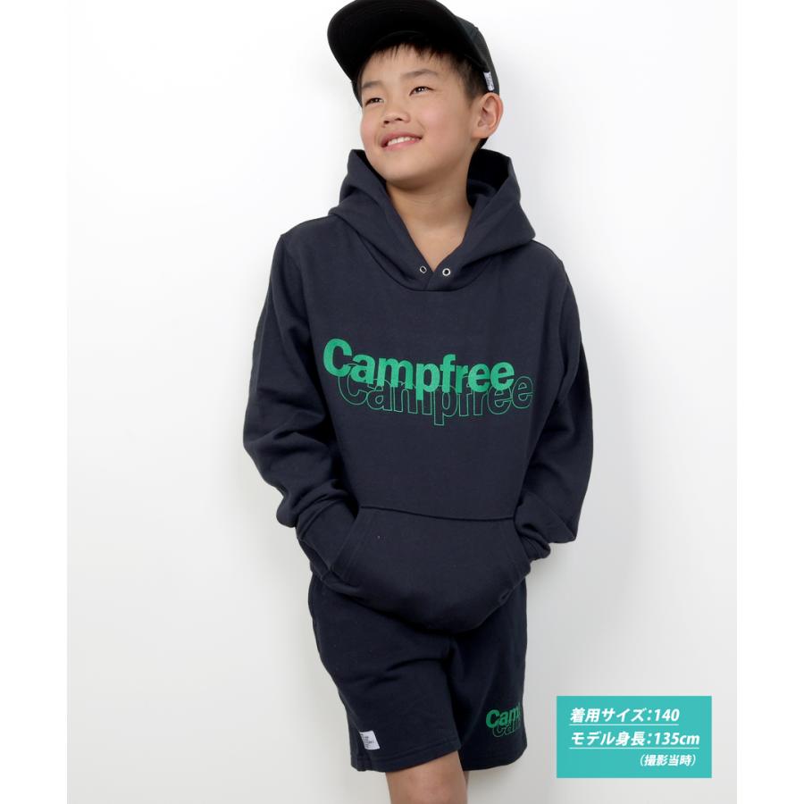 セットアップ 子供服 パーカー 上下 8.4oz 裏毛 ジュニア キッズ レディース スエット トレーナー パンツ CAMPFREE 綿100% ブランド パジャマ 家着 ショーツ｜mha｜16