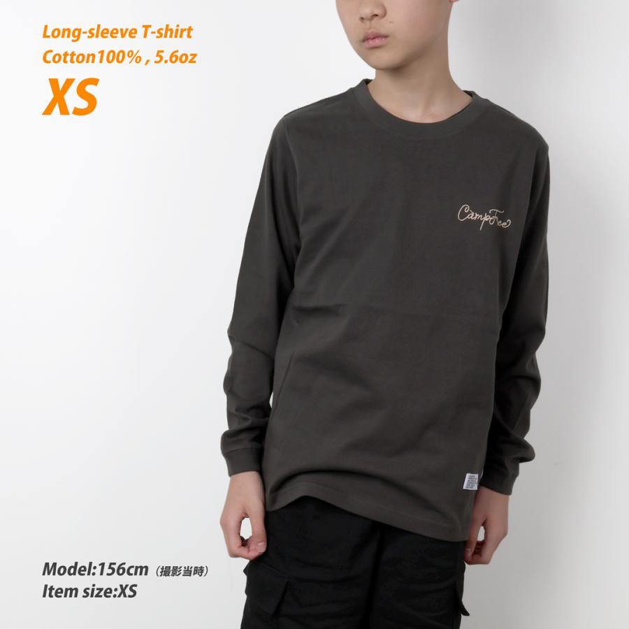 CAMPFREE XSサイズ限定 ロングtシャツ ジュニア ブランド 5.6oz 女の子
