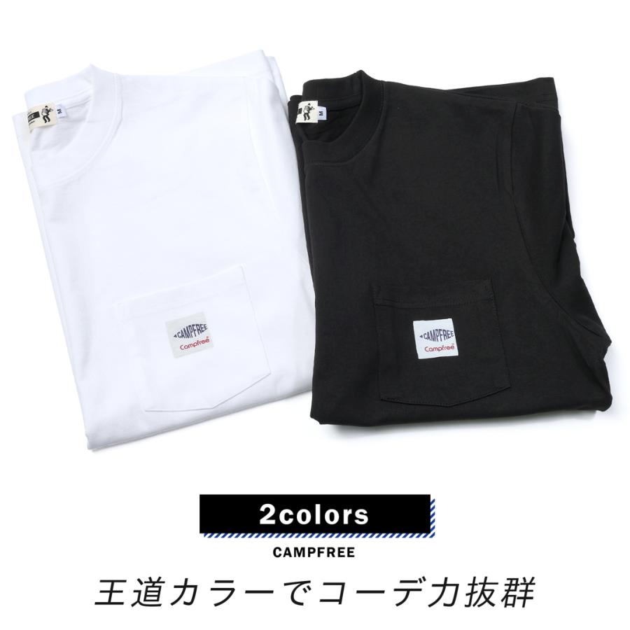CAMPFREE ポケT 半袖 Tシャツ メンズ レディース ティシャツ プリント