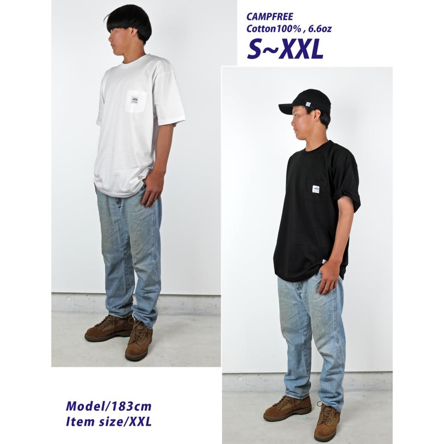 CAMPFREE ポケT 半袖 Tシャツ メンズ レディース ティシャツ プリント