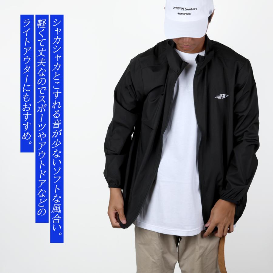 CAMPFREE ナイロンジャケット 薄手 メンズ レディース ブラック 黒