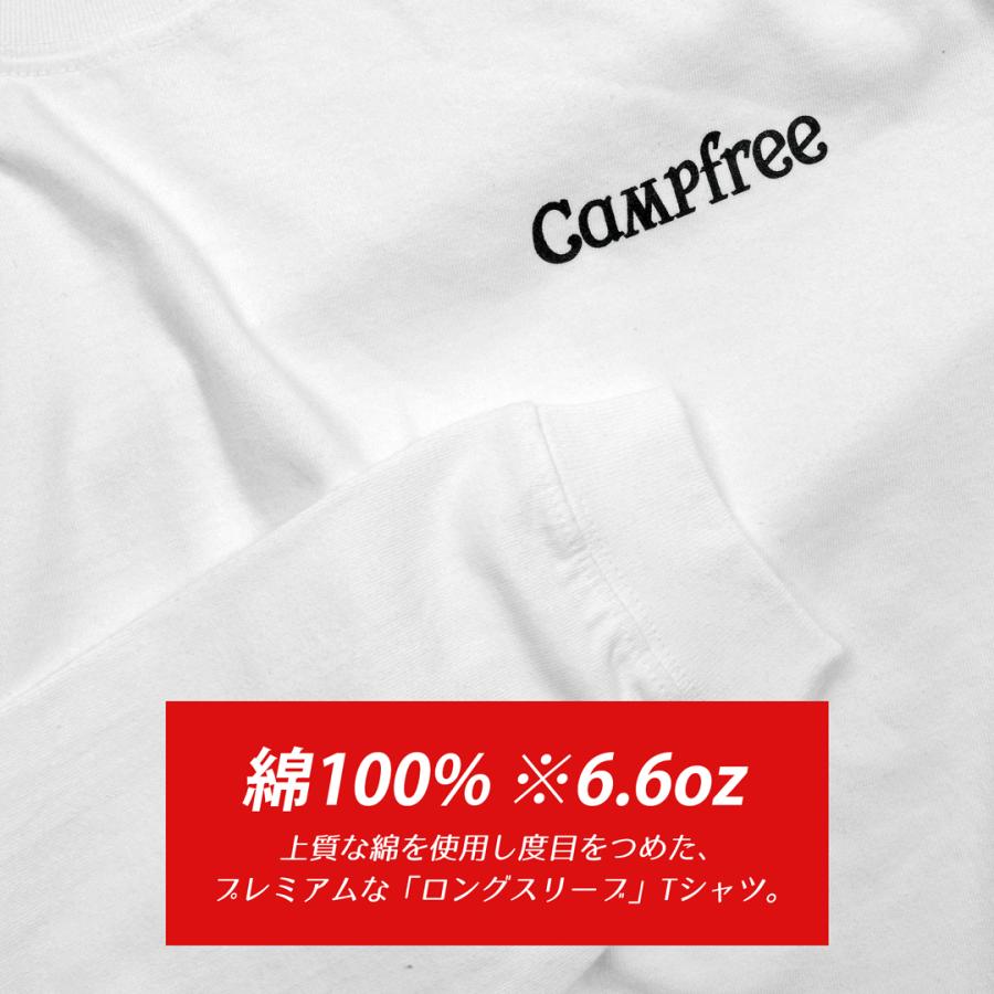 CAMPFREE ティシャツ メンズ ロンT ロゴプリント ワンポイント 袖