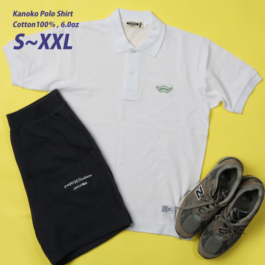 CAMPFREE ポロシャツ 半袖 メンズ レディース 綿100% 鹿の子 6.0oz 
