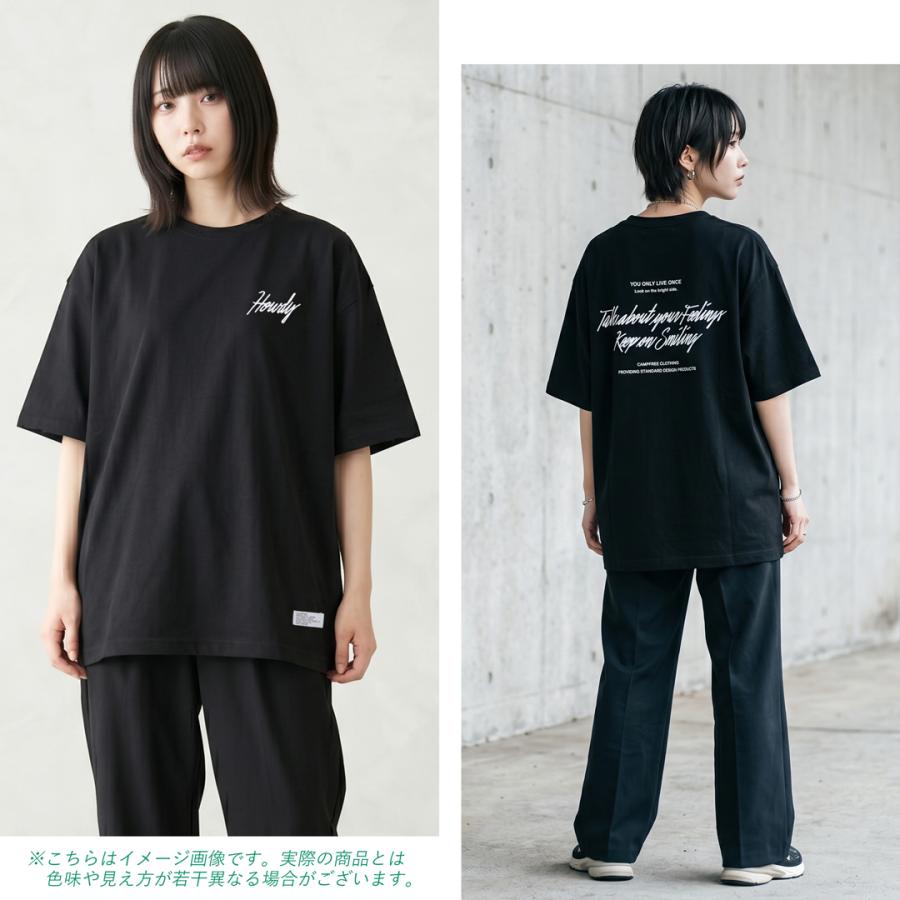 Tシャツ 半袖 ビッグシルエット CAMPFREE ロゴtシャツ 5.6oz バック