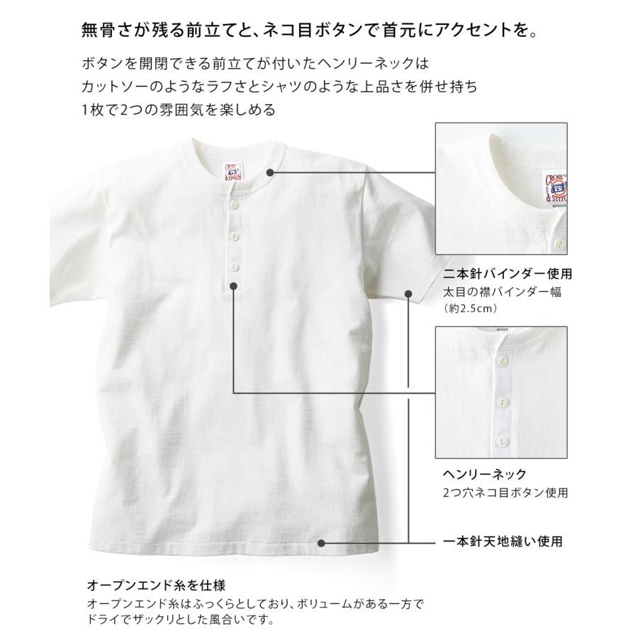 RRL ボタン付きヘンリーネックTシャツ ホワイト RRL / ダブルアールエル 貝ボタン ヘンリーネック 長袖 Tシャツ