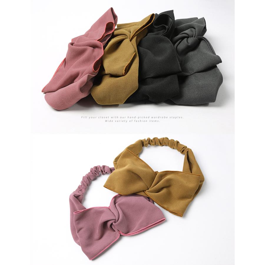 A_ ヘアターバン ターバン ヘアバンド レディース リボントップ