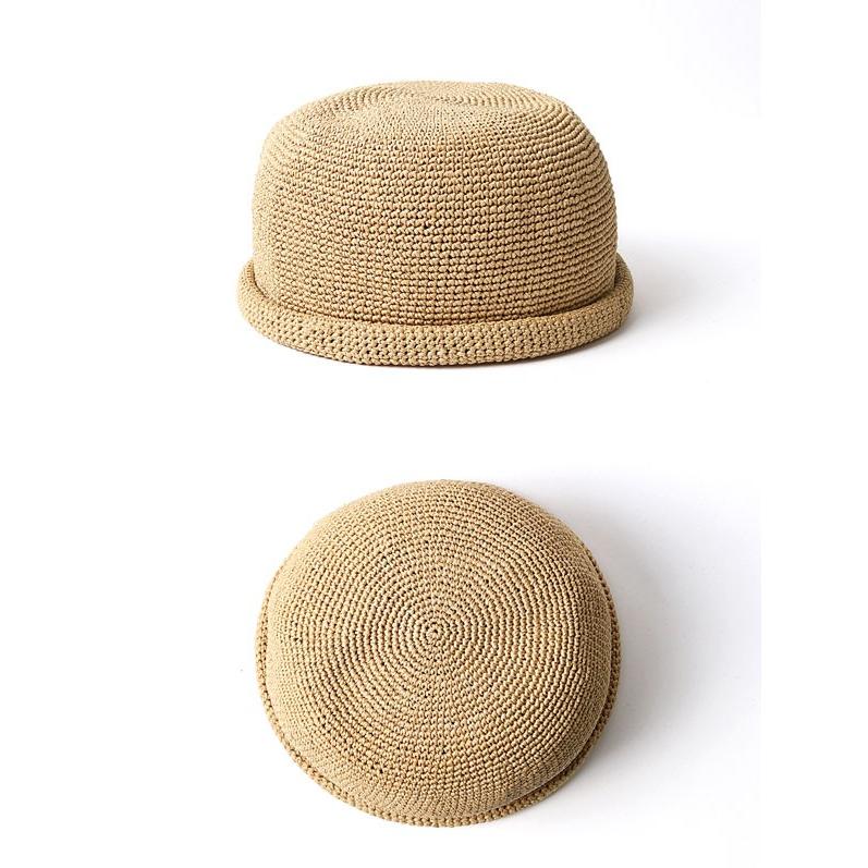 ツバなし 帽子 ペーパー ロールキャップ 夏 メンズ レディース フィッシャーマンズキャップ つばなし つば無し たためる 夏用 レディス 麦わら風 |  | 03