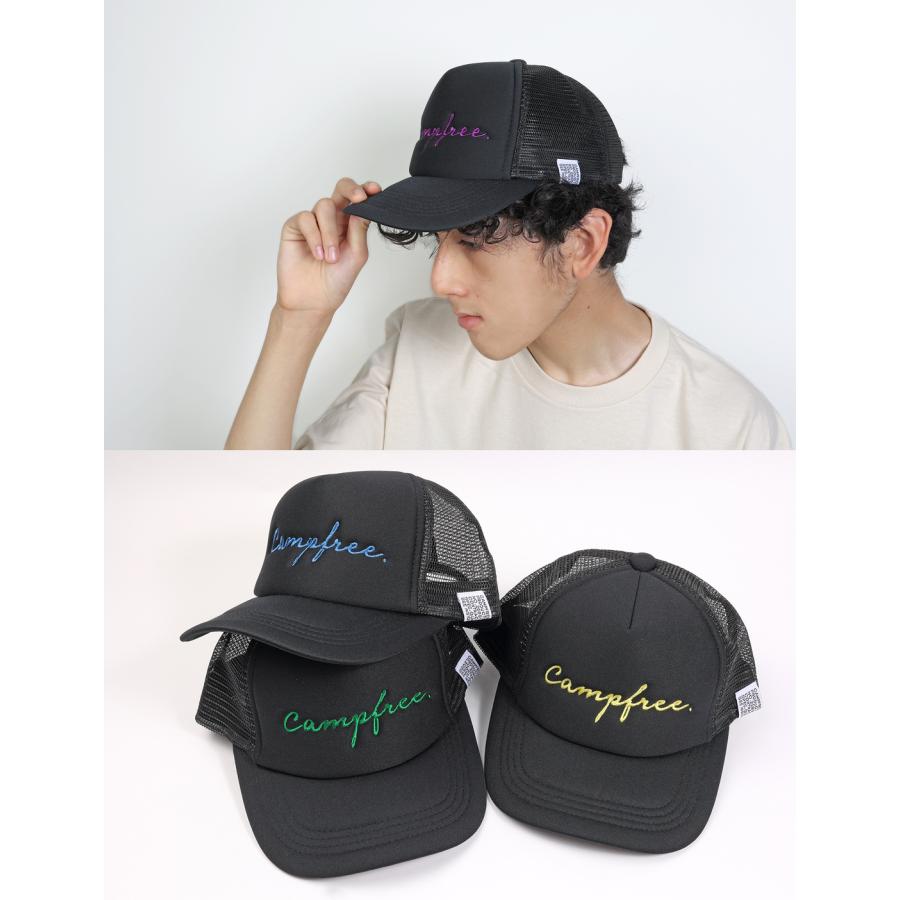 CAMPFREE 夏 帽子 メッシュキャップ ジュニア キッズ 子供用 黒