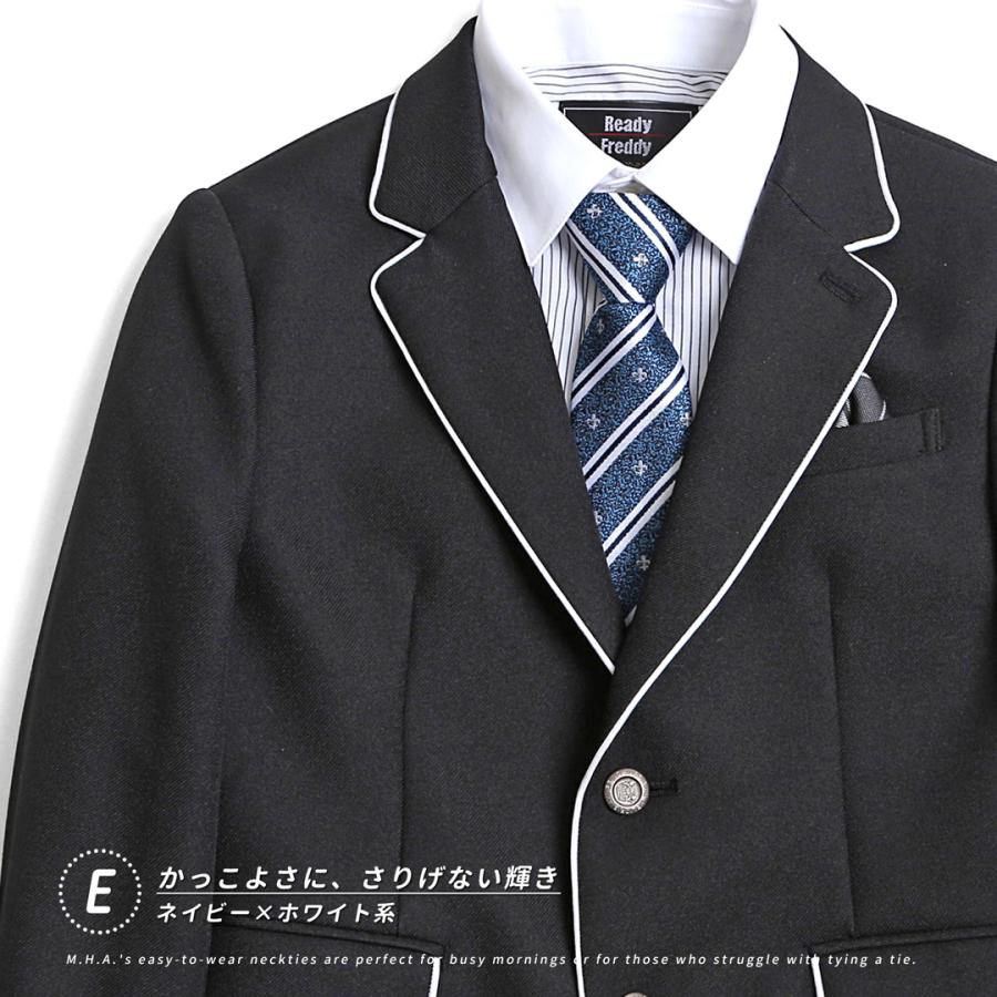 120㎝ ファミリア キッズ ジャケット ネクタイ 紺 ブレザー 白シャツ付き ワンタッチネクタイ ネクタイ ワンタッチ キッズ 子供 ジュニア