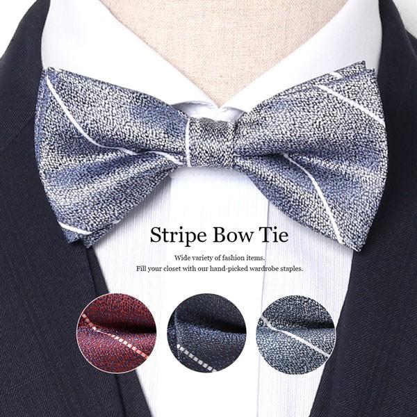 蝶ネクタイ ネクタイ 結婚式 ストライプ柄 大人用 メンズ 蝶タイ ボウタイ カジュアル トラッド Tr