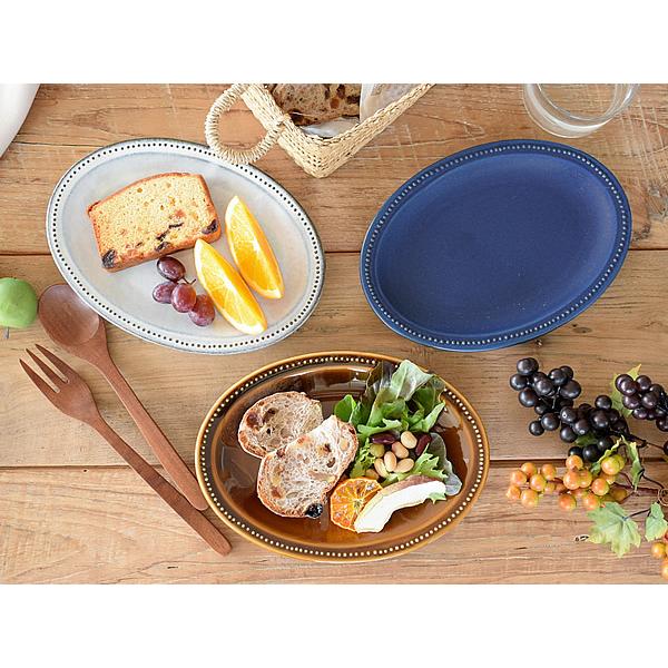 食器 和食器 おしゃれ 皿 取り皿 ドットリム21.2cmオーバルトレー