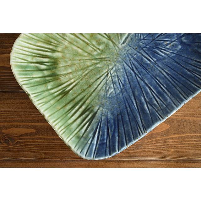 食器 和食器 おしゃれ 皿 大皿 二色流し彫十草角大皿 モダン 美濃焼