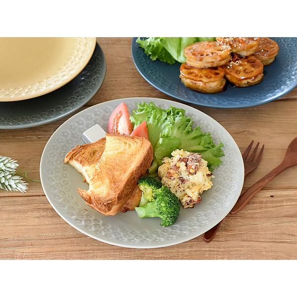 食器 おしゃれ 皿 パスタ皿 フルール25.2cmプレート 美濃焼 大皿