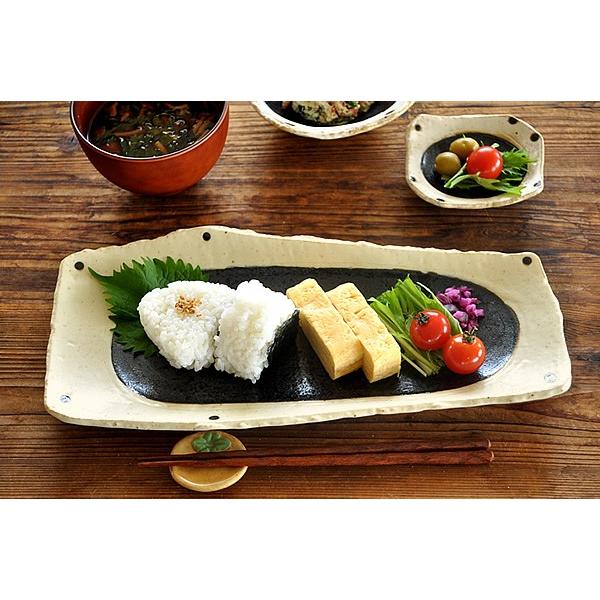 食器 和食器 おしゃれ 皿 長皿 和黒ちぎり型サンマ皿 モダン 焼き物皿