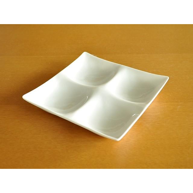 食器 おしゃれ 皿 取り皿 kowake4つ仕切り皿 仕切り皿 角皿 オードブル