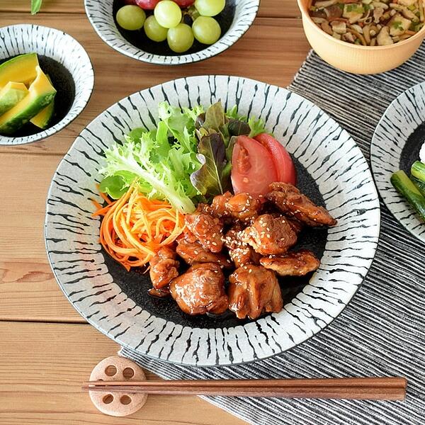 食器 おしゃれ 皿 パスタ皿 黒潮8.0皿 大皿 美濃焼 プレート 丸皿 : m