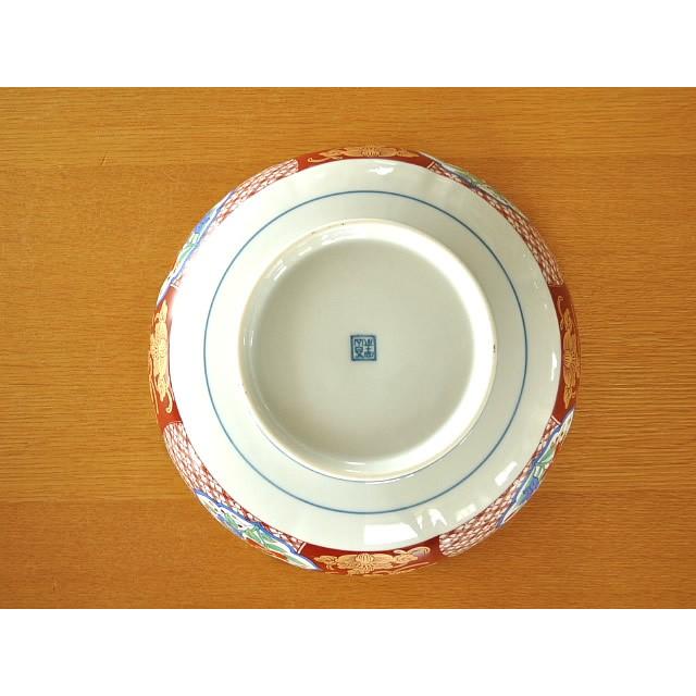 食器 和食器 おしゃれ 大鉢 染め錦赤絵桔梗7.0ドラ鉢 モダン 美濃焼