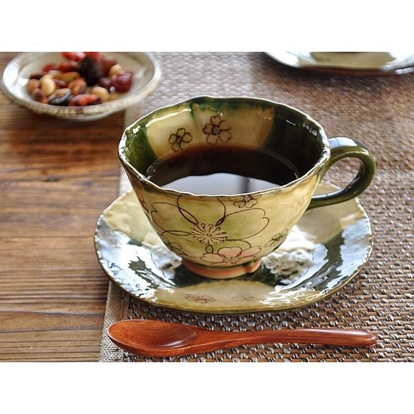 コーヒーカップ おしゃれ カップソーサー 和食器 瀬戸焼 土物 陶器 珈琲 土物織部桜カップ ソーサー Yn 21 Tei おしゃれ食器の通販m Home Style 通販 Yahoo ショッピング
