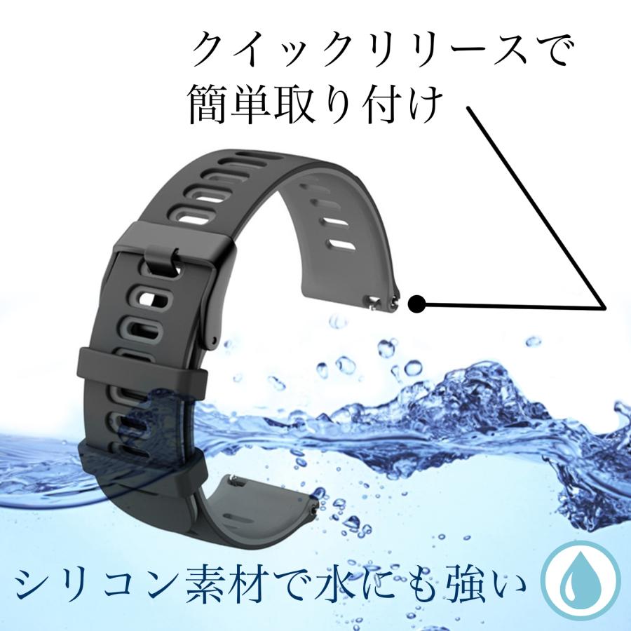 スマートウォッチ バンド シリコン ベルト 18mm 20mm 22mm キャンプ スポーツ 通気性 防水 腕時計｜mhorn｜22