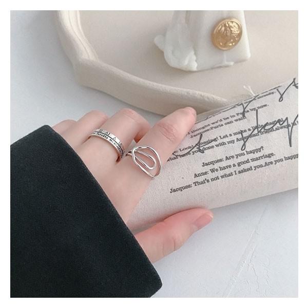 指輪 リング シルバー925 フックデザイン フォークリング オープン