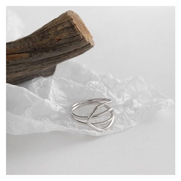 指輪 リング シルバー925 フックデザイン フォークリング オープン