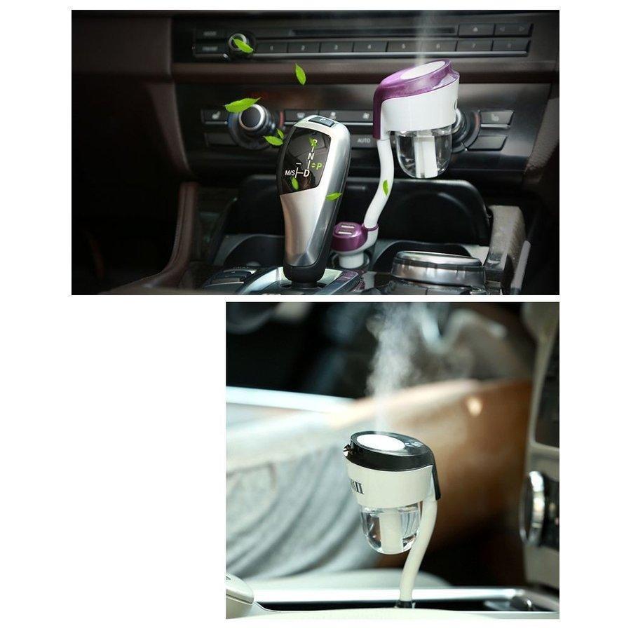 車載加湿器 車用 車載用 カー用品 電化製品 シガーソケット USB充電器付き 2ポート 加湿 空気清浄 静電防止 スチーム ミスト アロマ対応 軽量｜mhwnshop｜10