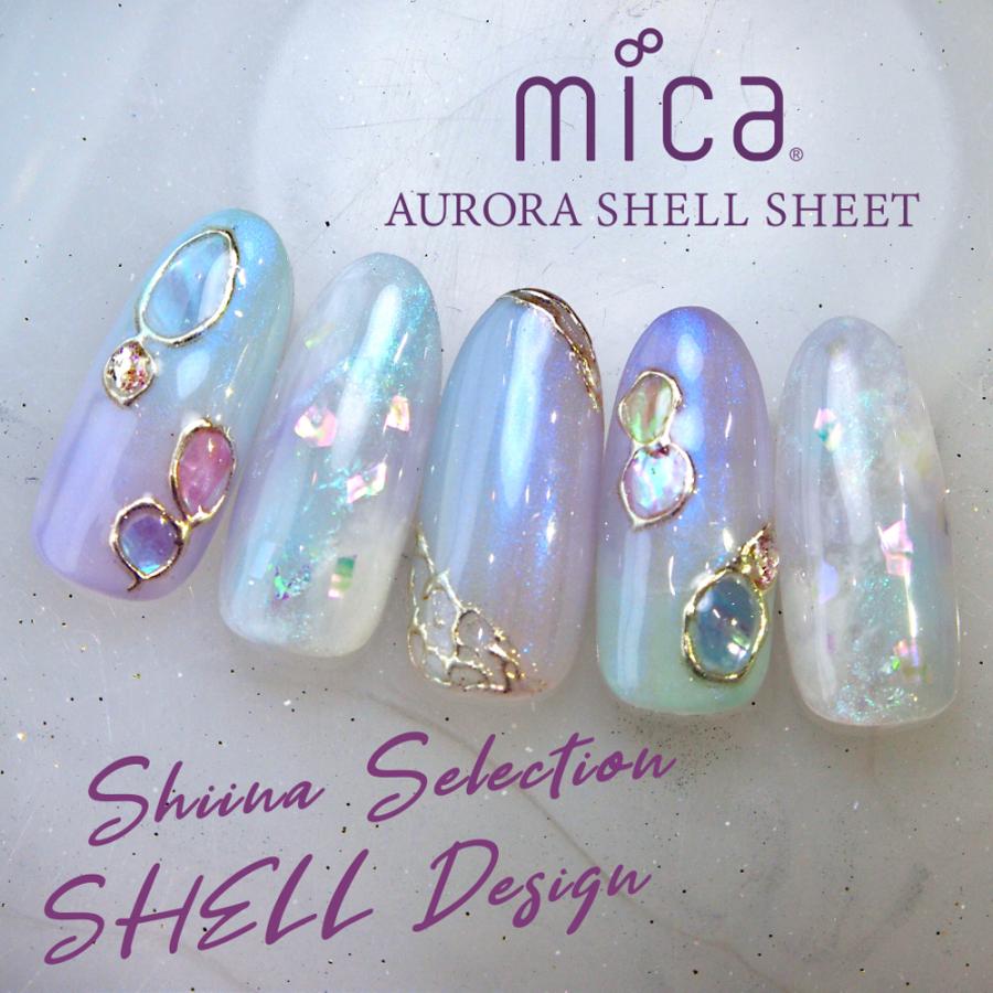 日時指定 セミハードタイプのシェルシート 非シール型 Mica オーロラシェルシート スタンダードエディション ケース6個付き 国産天然あわび貝シェル ネイル ネイルパーツ シェルフレーク オーロラネイル ジェルネイル マニキュア Www Childrensspacelearningacademy Com
