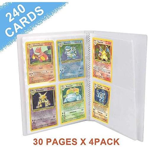 高品質 ポケモンカードアルバム バインダー 4ポケットトレーディングカードアルバムフォルダー1カードスロット 240カードを保持できます 新しいピカチ トレーディングカード Www We Job Com