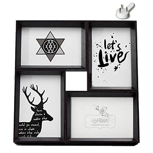 Upframe フォトフレーム 写真立て 壁掛け はがきサイズ ポストカード 4枚 おしゃれ 多面 複数枚 木製 額縁 黒 1 S みかんstore 通販 Yahoo ショッピング