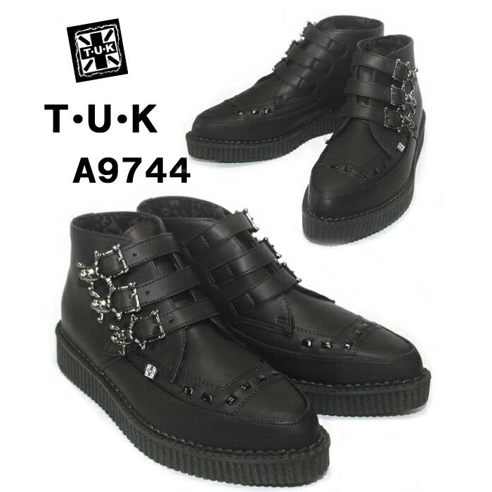 T.U.K 【送料無料】TUK ショートブーツ がいこつ 厚底 ベルト コスプレ