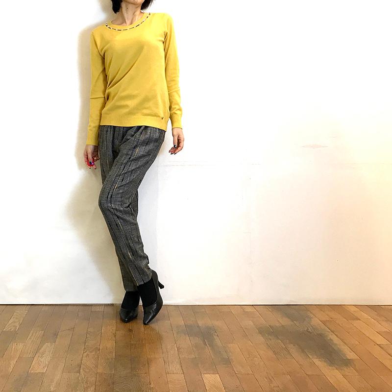 FLY GIRL フライガール ニット ビジューネック 長袖 イタリア 服