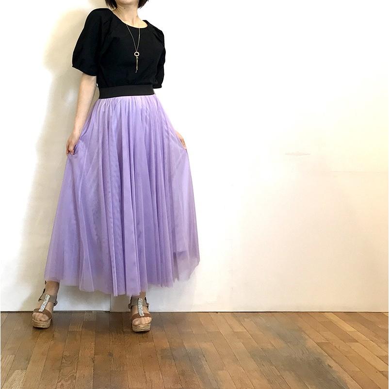 パシオーネ PASSIONE スカート ダブルチュール ボリューム ロング 婦人  