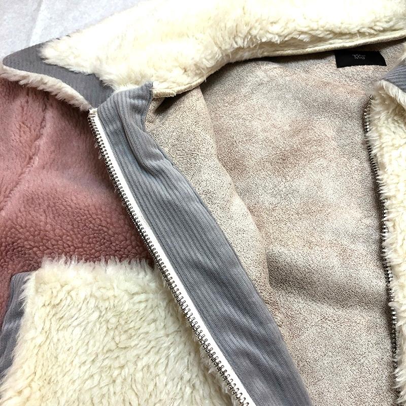 ミーア アステリズム Mia-asterism 配色ボアジャケット ボアブルゾン