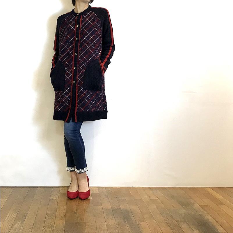 Pizzo Bianco チェック柄ロングコート Fサイズ ピッツォビアンコ 