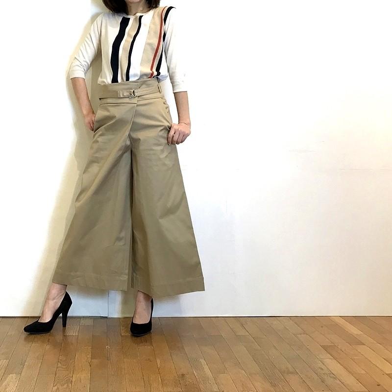 ルーニィ新品⭐️洗える❗️ターンバックベルトチノワイドパンツ2way  